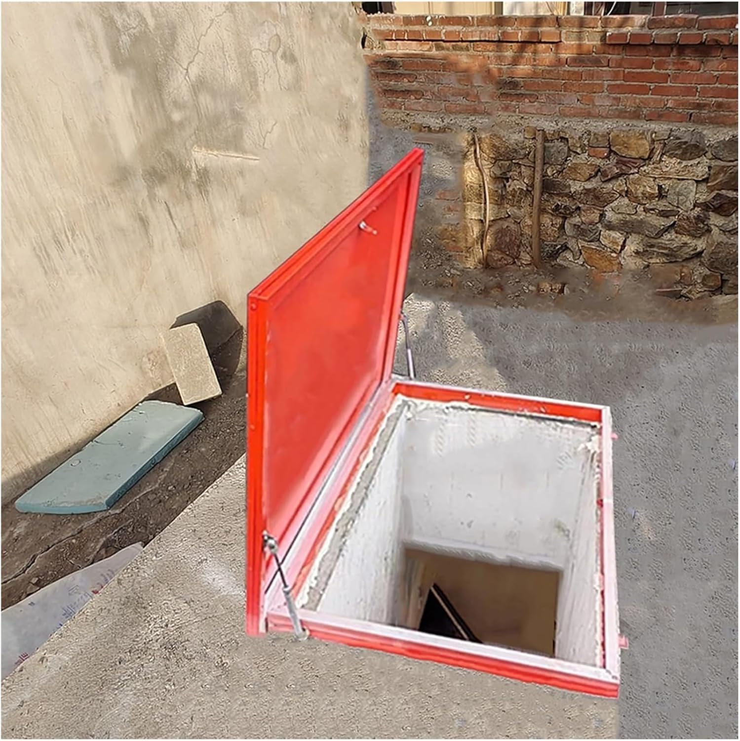 VUIKLCty Basement Exit Cover, Attic Skylight Cover, With 2 Gas Struts, External Roof Hatch Cover To Prevent Wind And Rain(75 * 75cm)
