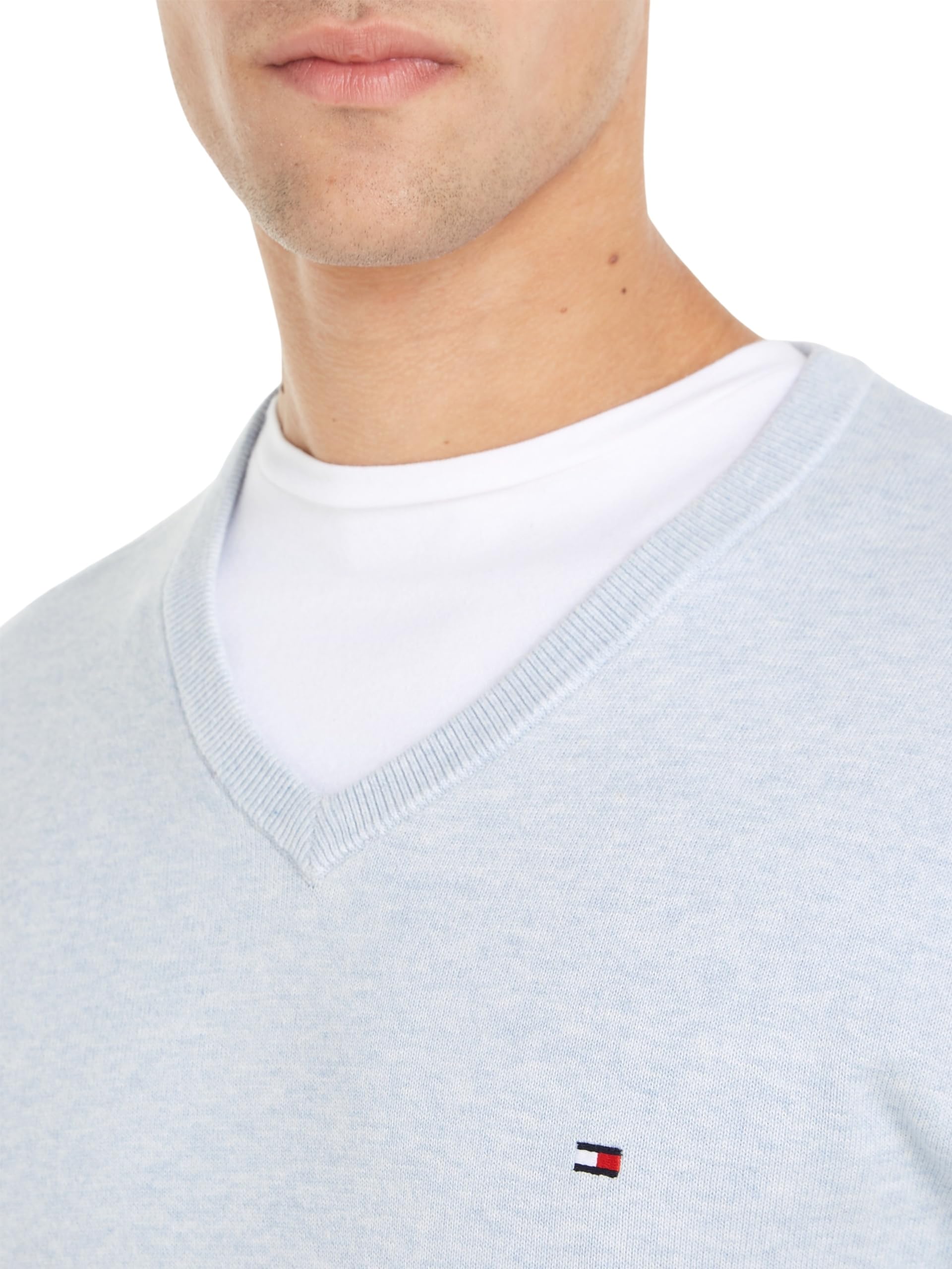 Tommy Hilfiger Uomo Pullover Essential Cotton Scollo a V