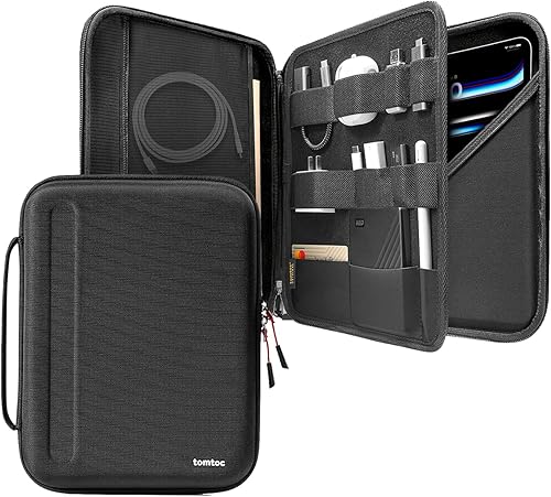 Tomtoc - Funda para iPad Pro de 12.9 pulgadas 2018 y 2020, bolsa de almacenamiento para Apple Pencil  AdaptadorHubsCablesMagic Keyboard, Fit Surface