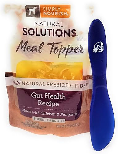 Simply Nourish Gut Health - Cubrecomida para perros con soporte para la digestión de pollo y calabaza, bolsas grandes de 9 onzas (paquete de 6) y