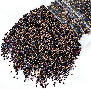 qiipii 10000PCS 2mm Gold Rose AB Resin Rhinestones for Crafting SS6 Flatback Jelly Stones Bulk Non-Hotfix Golden AB Diamonds Gems for Nails Face Eyes Makeup Tumblers Bottles DIY Crafts Clothes Shoes