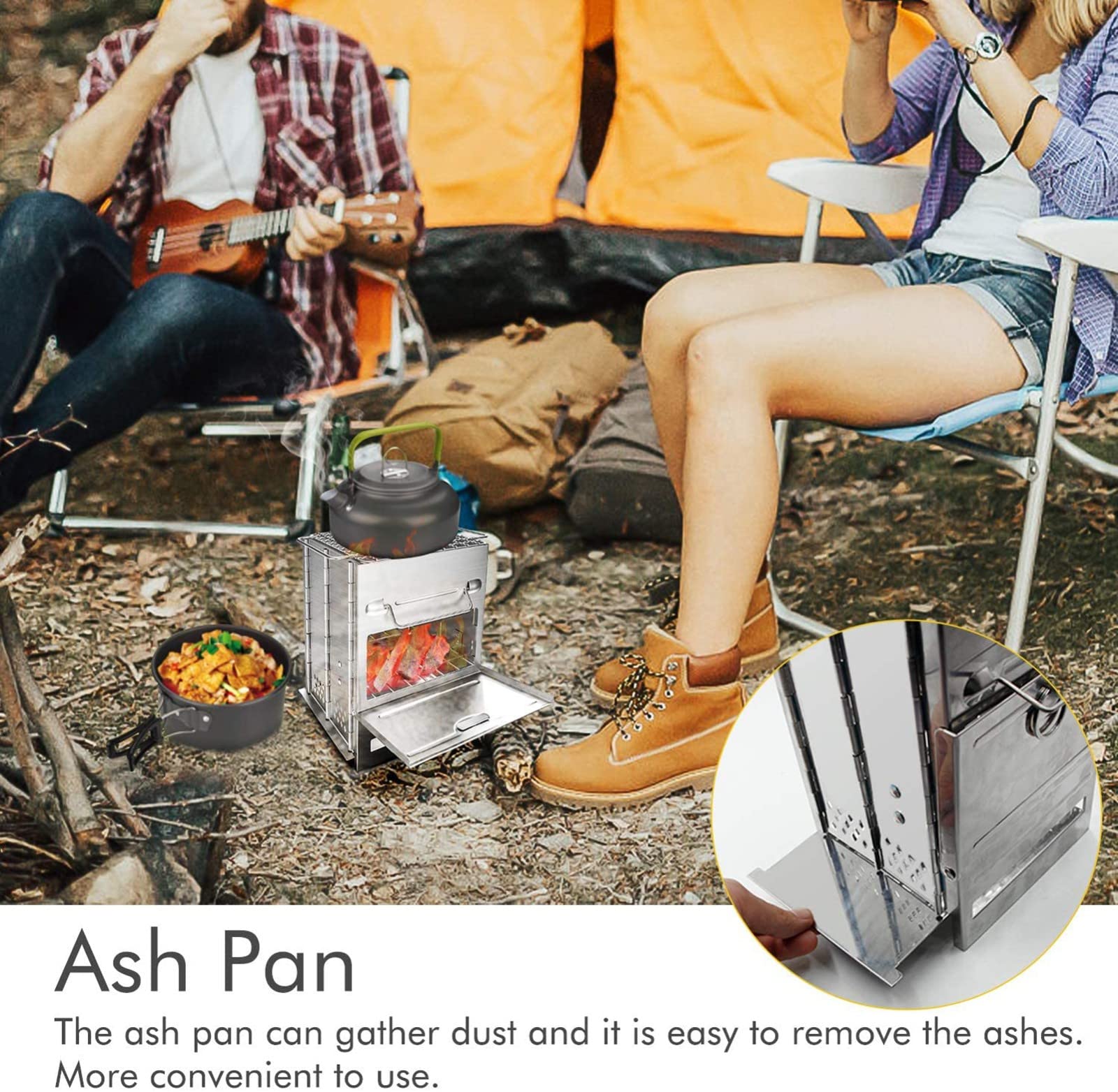 Réchaud de camping/réchaud de randonnée, réchaud de camping, réchaud à fusée, réchauds de camping à bois pliable réchaud de randonnée portable mini réchaud léger en acier inoxydable pour randonnée e