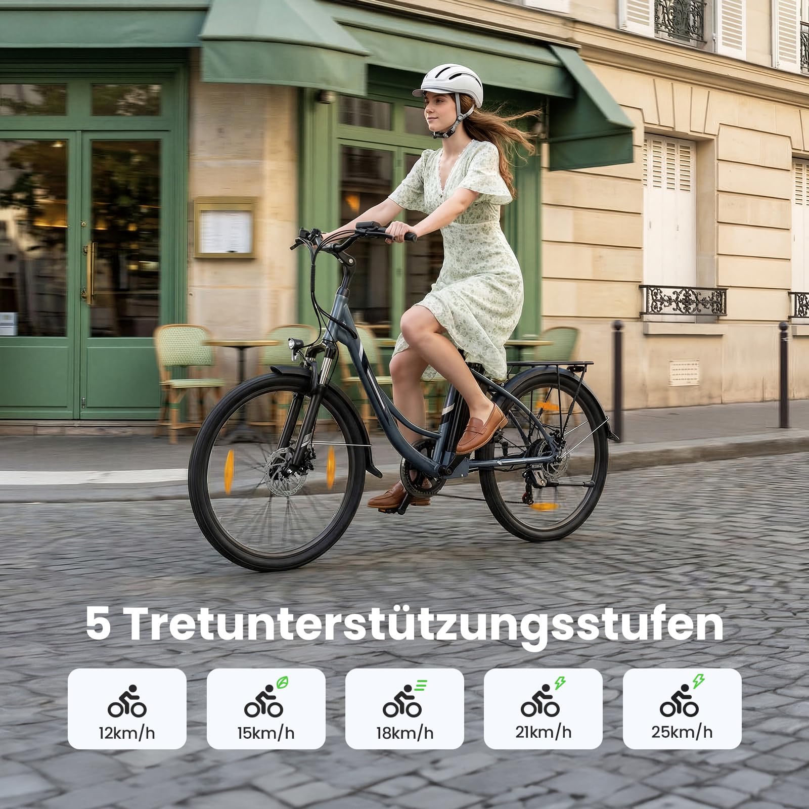 Touroll B1 26 Zoll City E-Bike mit 250W Motor und 36V 15.6Ah Akku Pedelec Cityräder Elektrofahrrad, Max Geschwindigkeit 25km/h Max Reichweite 90km, Erwachsene Herren Damen Ebike