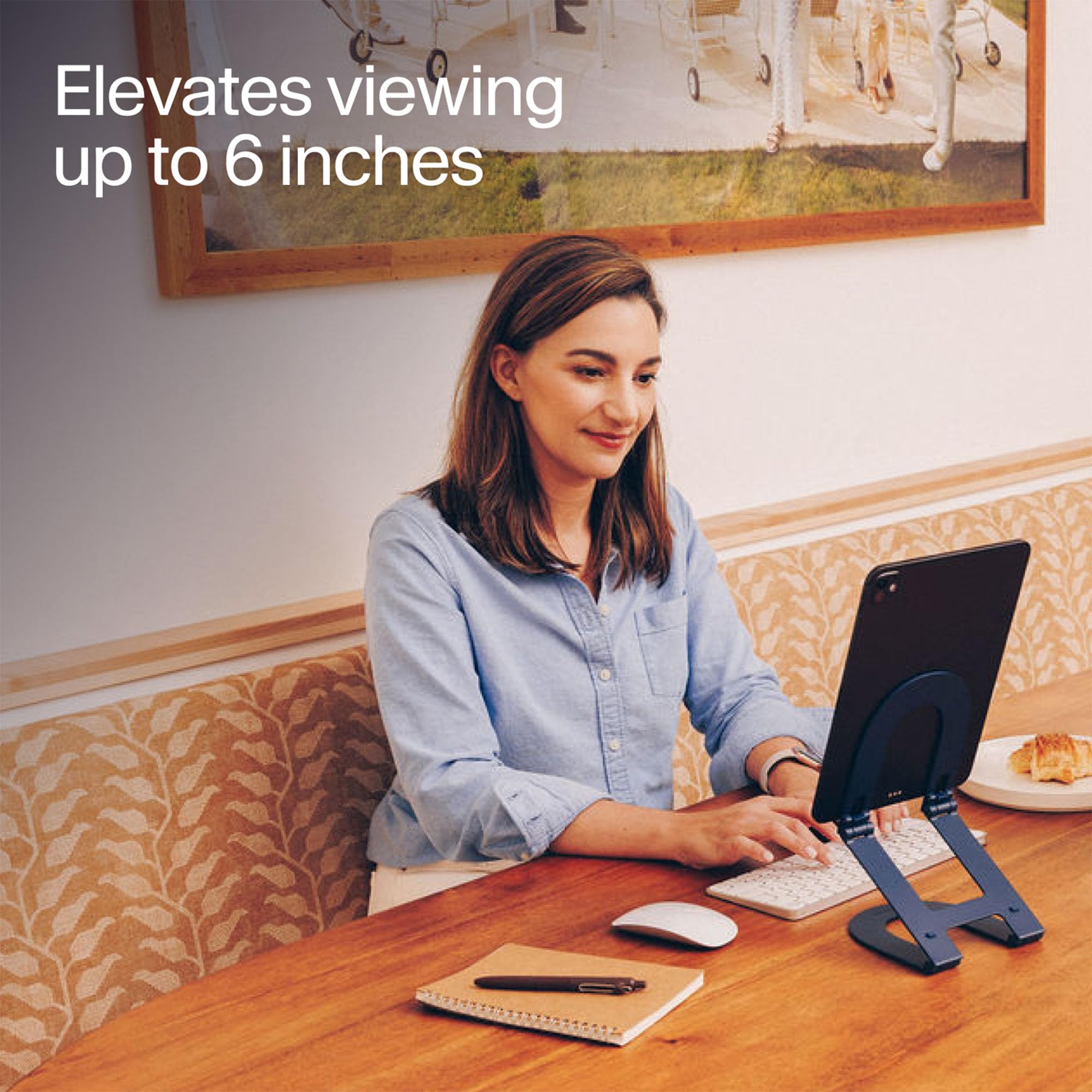 Twelve South Curve Mini Soporte para Tableta, Portátil, Ajustable de 15.2 cm Elevador Ergonómico para Trabajo, Dibujo, Stream, Plegable, Diseño Ligero, Dune