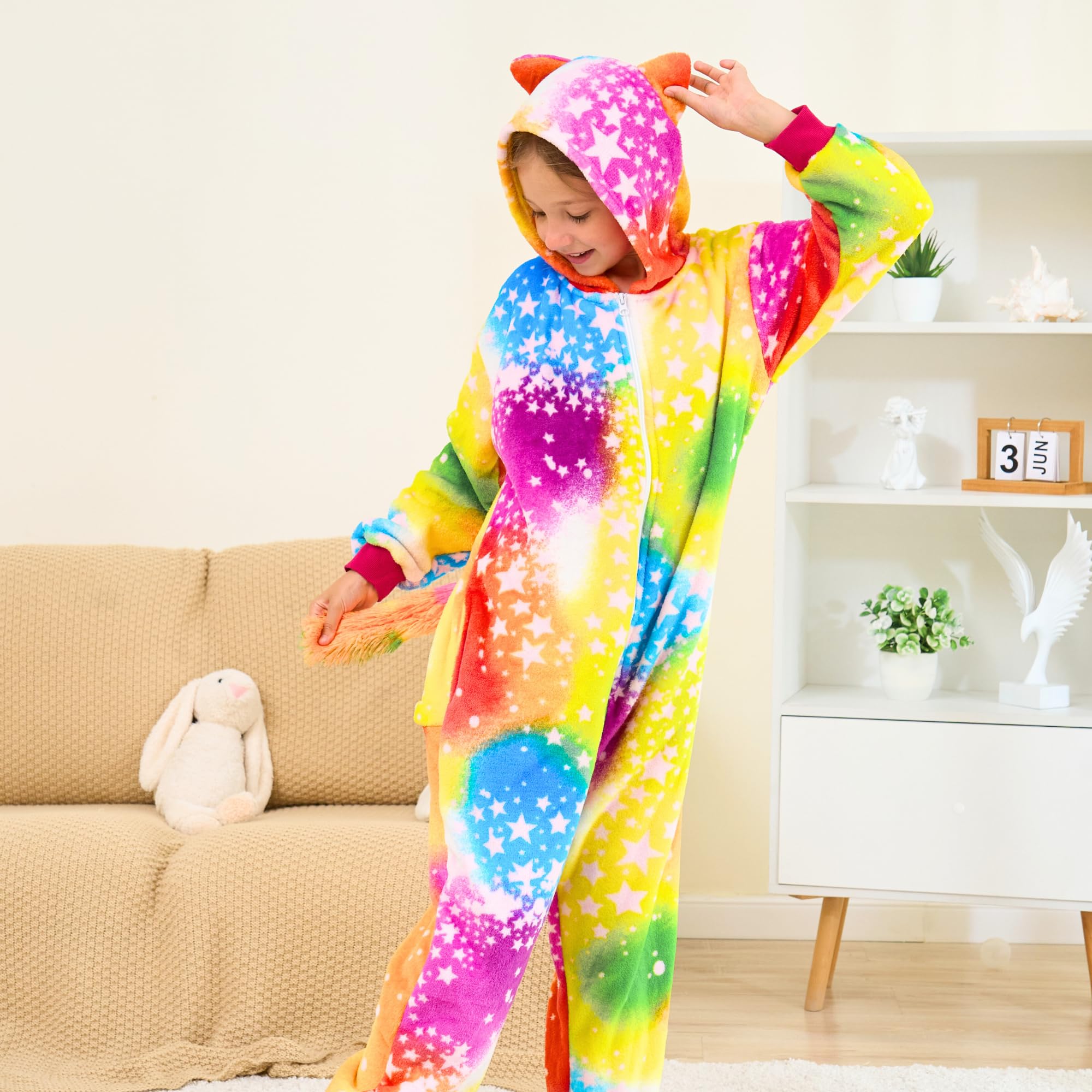 Grenouillère de Sommeil avec Oreilles de Chat pour Fille – Doux Pyjama Combinaison Chat pour Enfants
