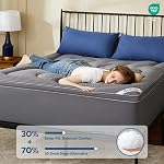 BEDLORE King Matelas Topper, Matelas pour Relief de douleur au dos Gray -Épaisseur de coussin pour Release de douleur dans le dos, Soft confortable matelas lavable avec poches profondes 6-18 pouces pour la chambre à coucher