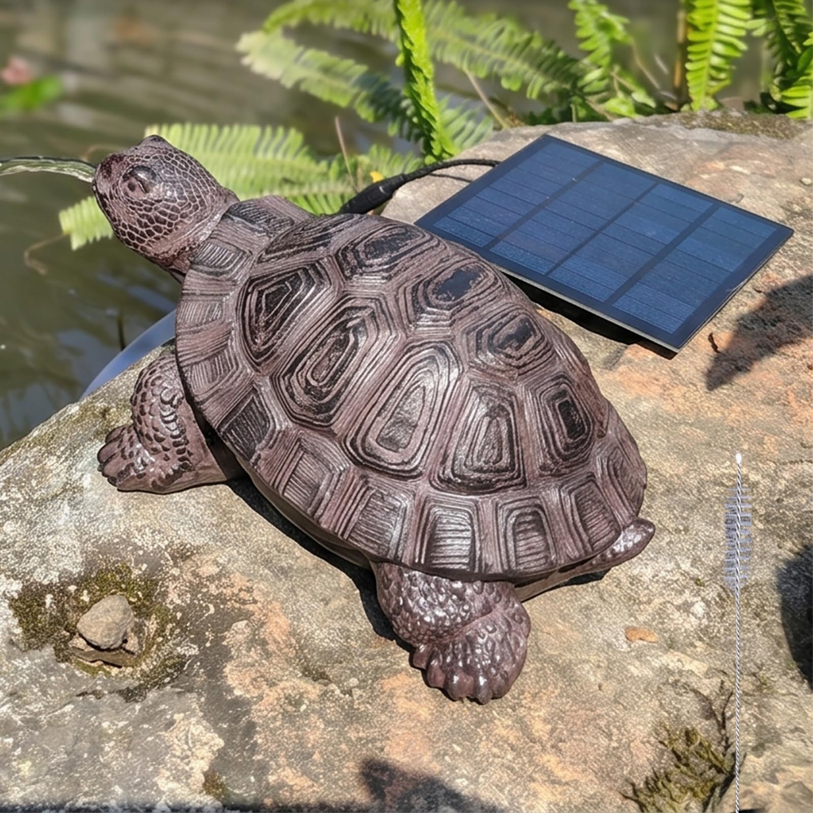 Solar Powered Garden Turtle Water Fountain - Solar Powered Pond Aerator for Small Ponds, Outdoor Garden Decor Turtle Fountain Statue for Garden, Pool, Pond