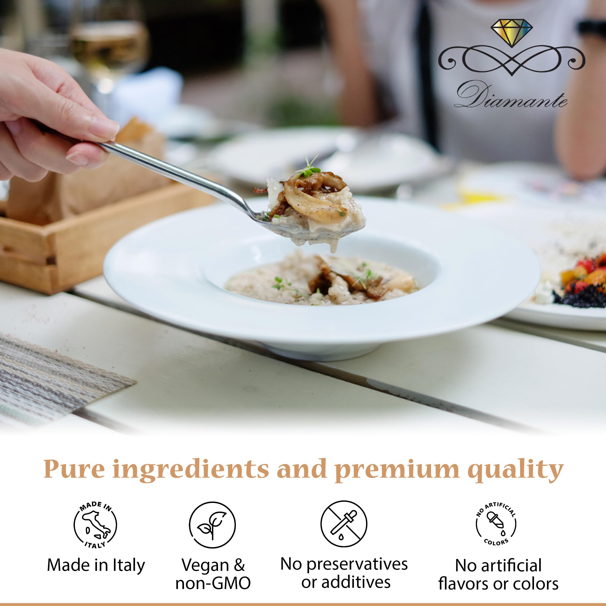 Diamante Italy Black Truffle Sauce with High 15% Black Truffle Content - Authentic Italian Gourmet Black Truffle & Mushroom Sauce - Non GMO, Vegan & Made in Italy - 90g