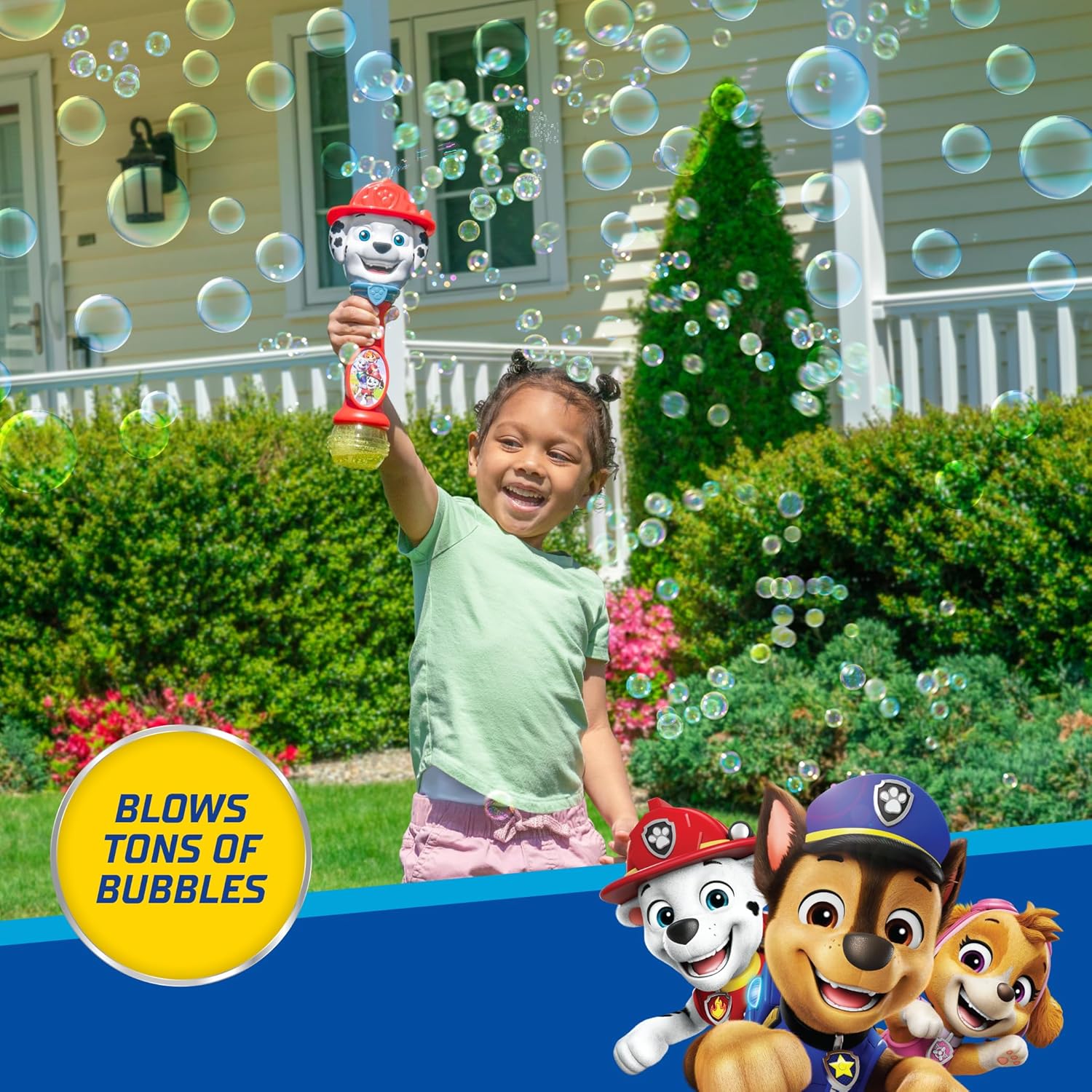 Little Kids Paw Patrol Marshall Light and Sound Musical Bubble Wand, Includes Bubble Solution
