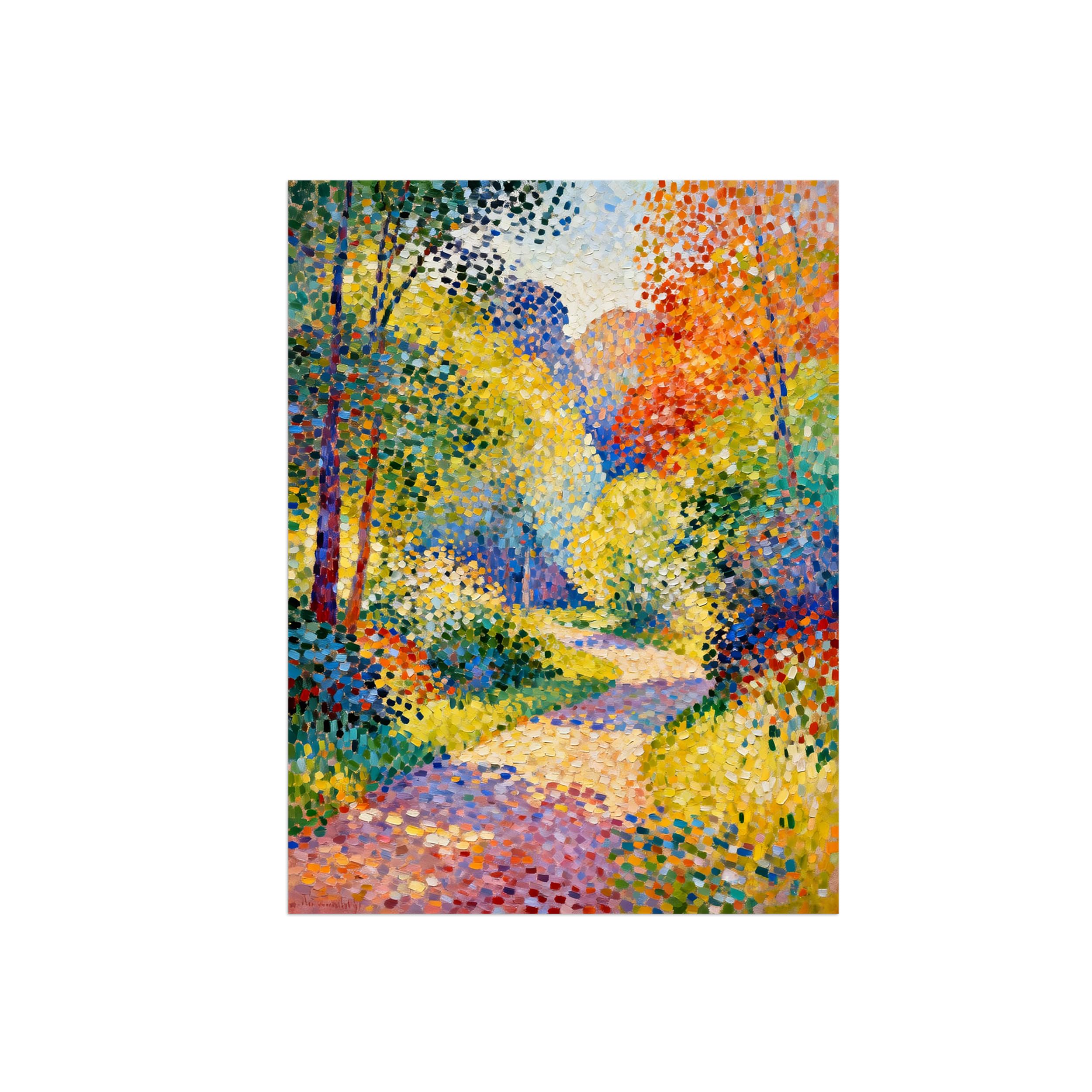 OZPWBVY Tree Road Landscape Canvas Wall Art Picture 60x80cm Unframed