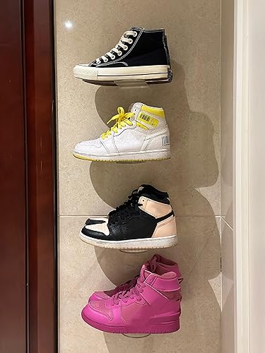 Miniatura 4 de IEEK Floating Shoe Display 8 Pack,Levitating Acrylic Shoe Shelf for Wall,Clear Wall Mounted Shoe Rack Sneaker Display Shelves Space Saving Shoe