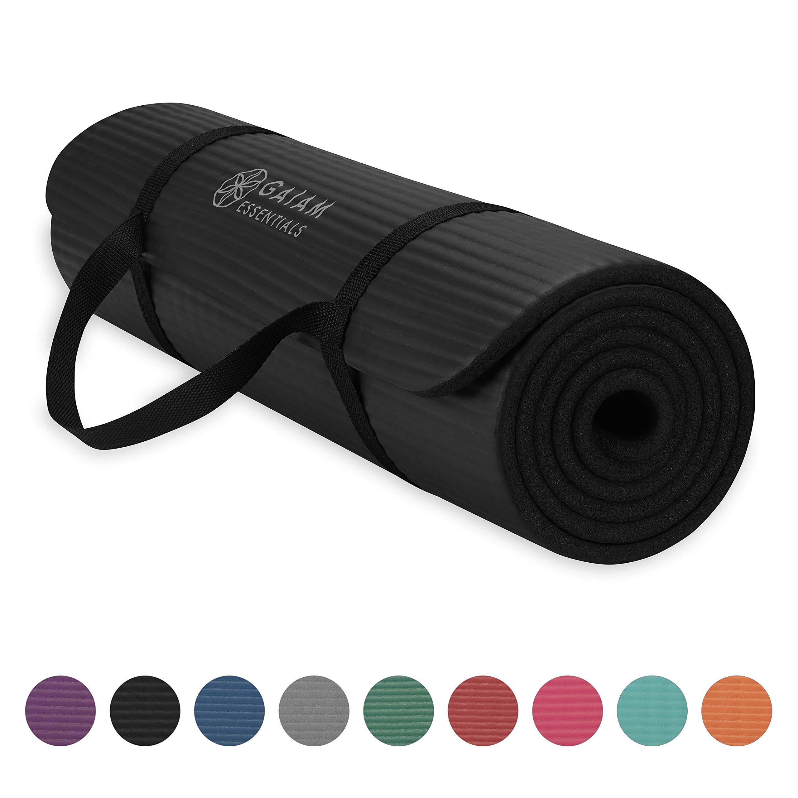 Gaiam Essentials Thick Yoga Mat Fitness Exercise Mat with Easy Cinch | amzdealz