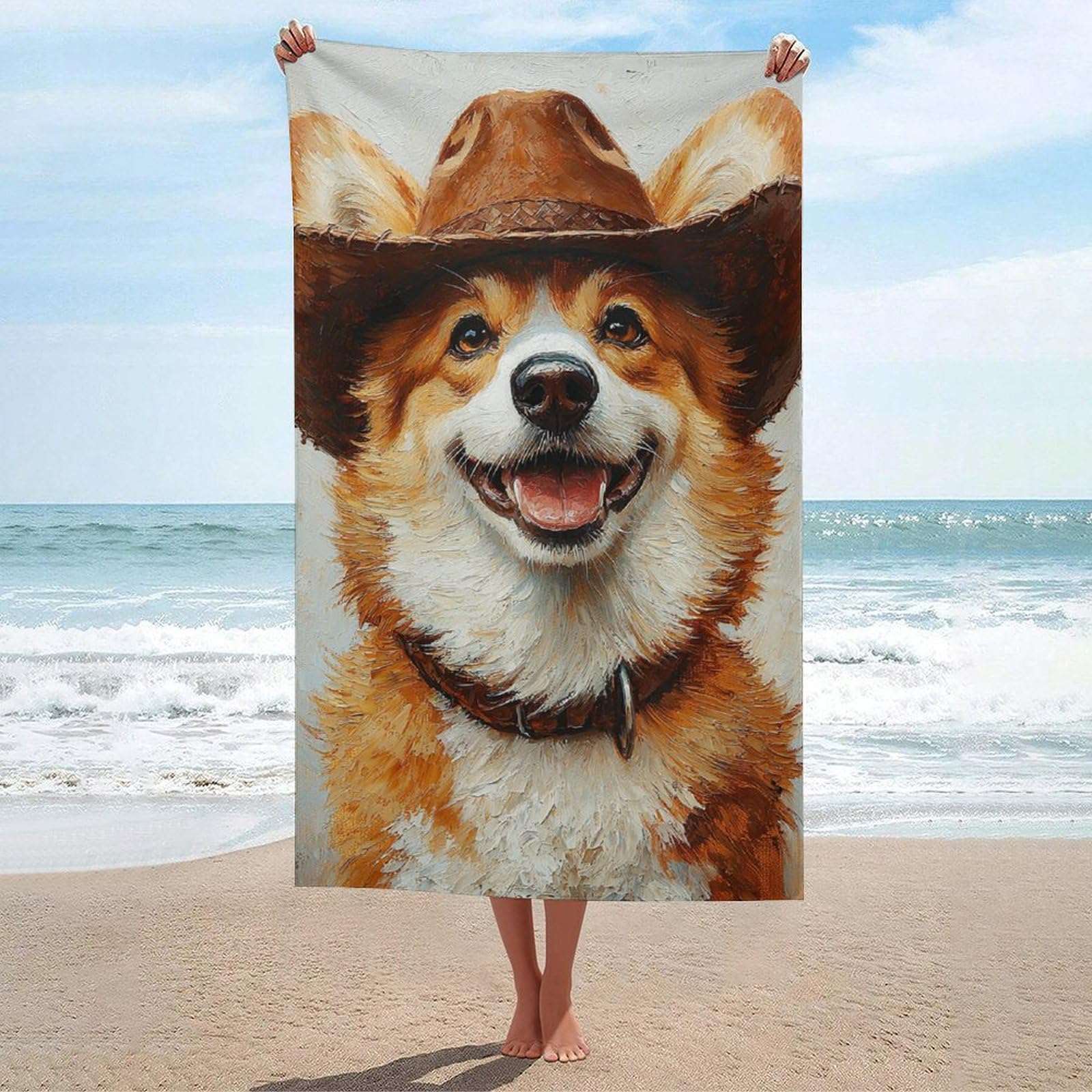 Serviette de plage extra large Corgi pour vos sorties piscine et spa