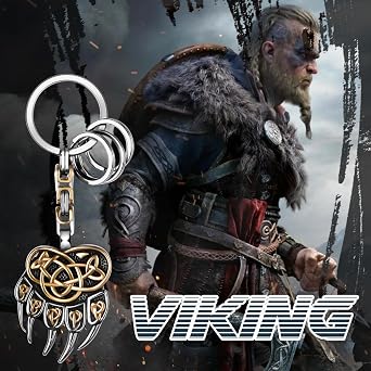 OIDEA Norse Viking Keychain for Men: Vintage Irish Celtic Wolf Claw Key Chain Byzantine Chain Key Rings Amulet Jewelry Gift
