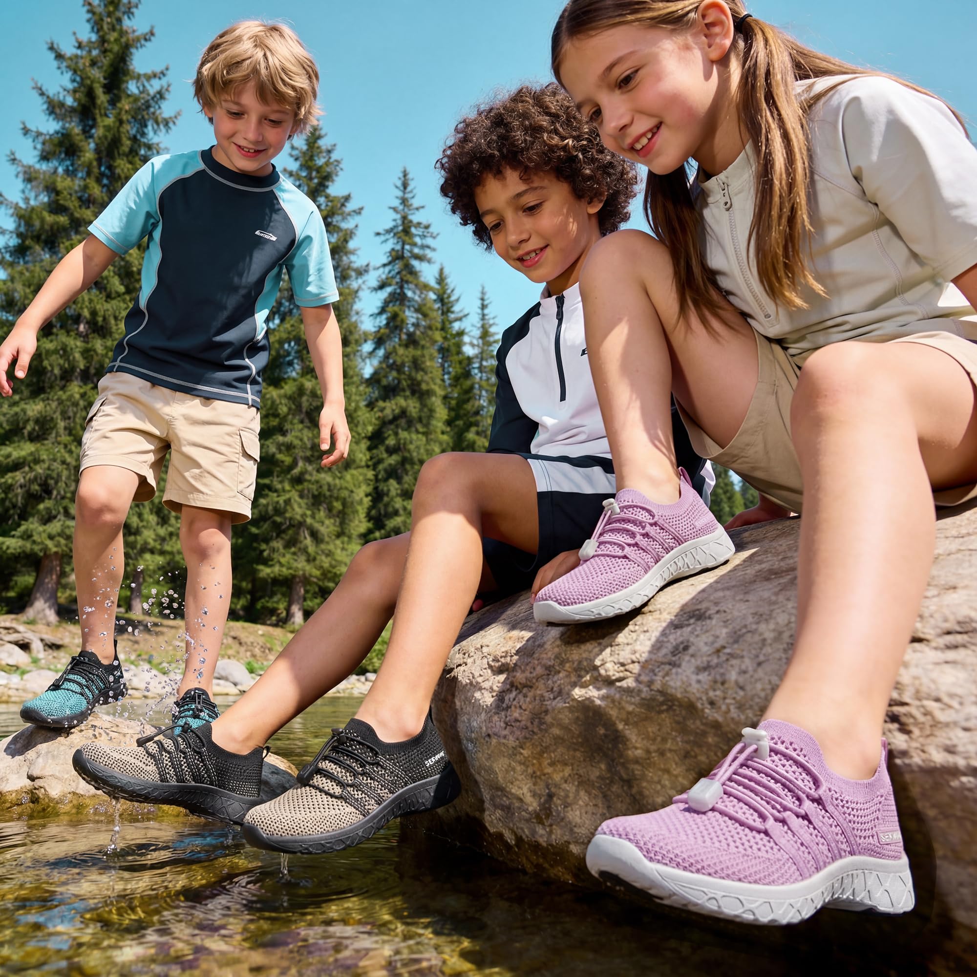 SEEKWAY Hiking Water Shoes for Kids and Toddler - Quick Dry Aqua Shoes and Barefoot for Surf Swim Beach Pool Kayak Sport Accessories, Camping Essentials Non-Slip for Boys Girls Sizes — view 2
