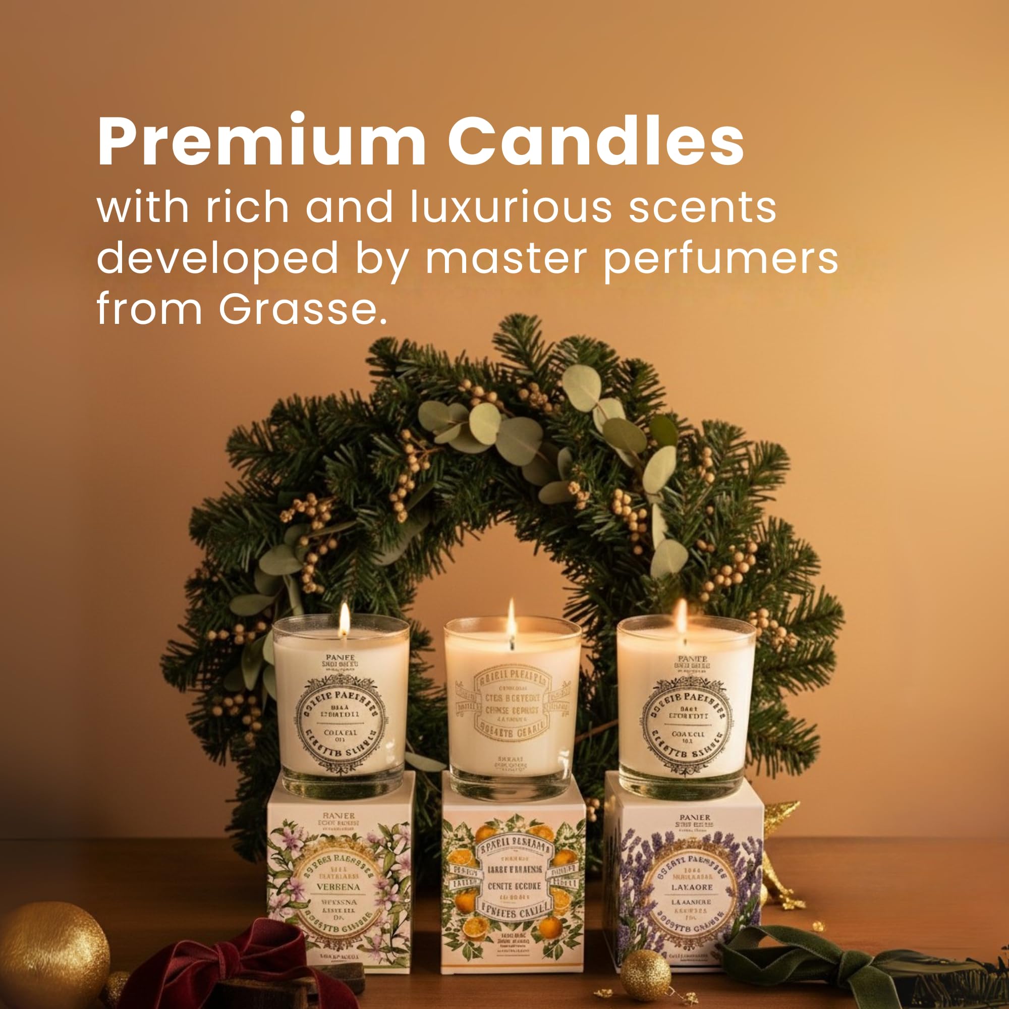 Panier des Sens - Candela Profumata ai Petali di Iris - Candela Decorativa in vetro - Concentrato di Profumo Floreale - Candela Naturale di lunga durata Made in France - Cera Vegetale - 180g
