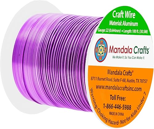Vista 630 de Mandala Crafts Alambre de aluminio anodizado de calibre 8 para hacer joyas, alambre neutro flexible de color de 128 pies, flexible y flexible