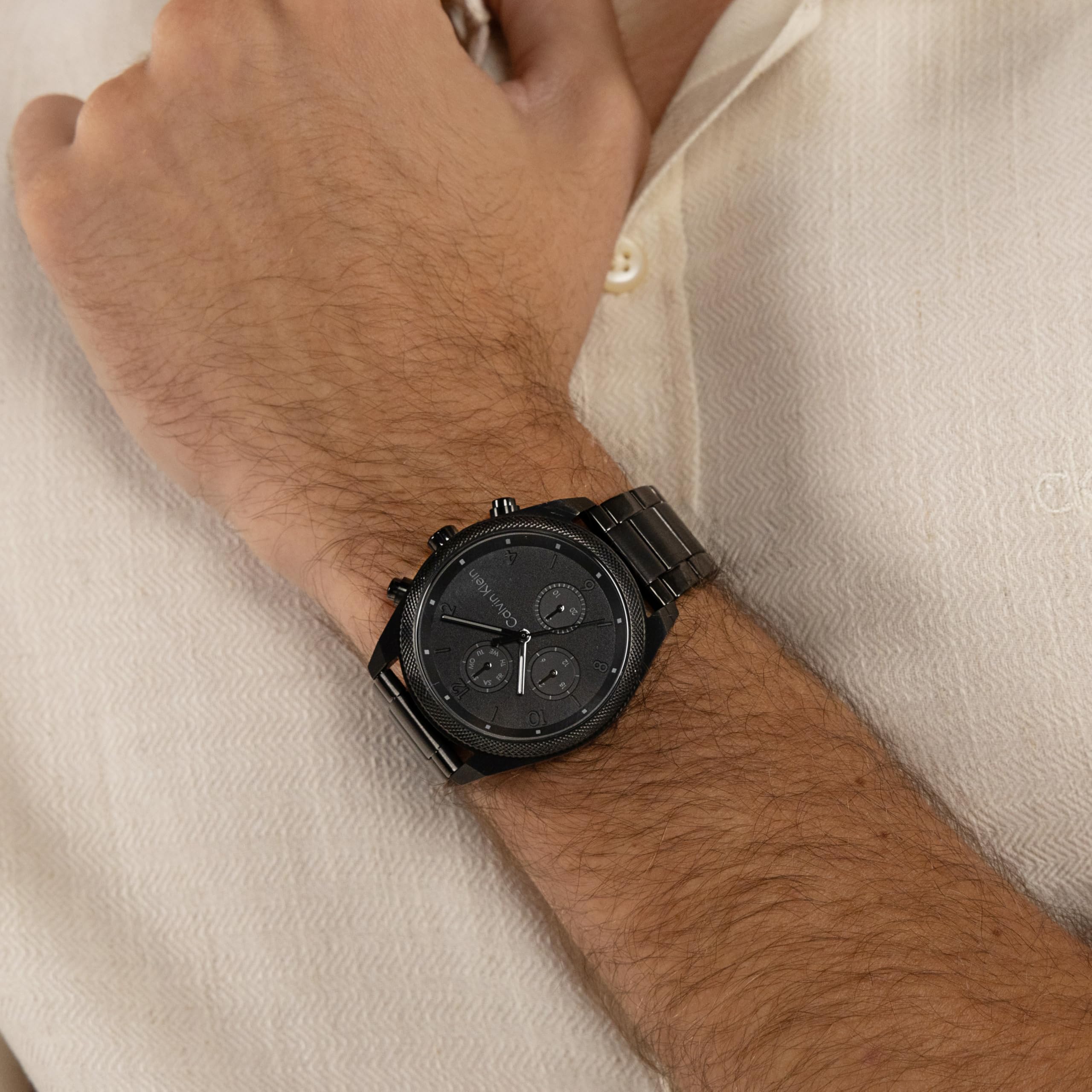 Calvin Klein Multi Zifferblatt Quarz Uhr für Herren Kollektion Impact mit Edelstahl- oder Lederarmband