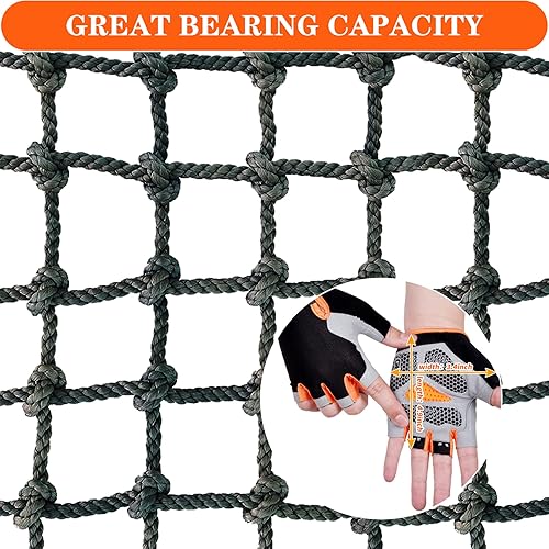 Miniatura 4 de Red de nailon para parque infantil de 3.3 x 6.6 pies, red de carga militar grande de alta resistencia, red de protección de seguridad para niños,