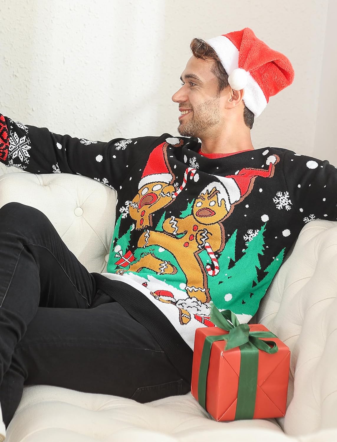 RAISEVERN Ugly Christmas Sweater for Men Women Knitted Pullover Tops - Image 4