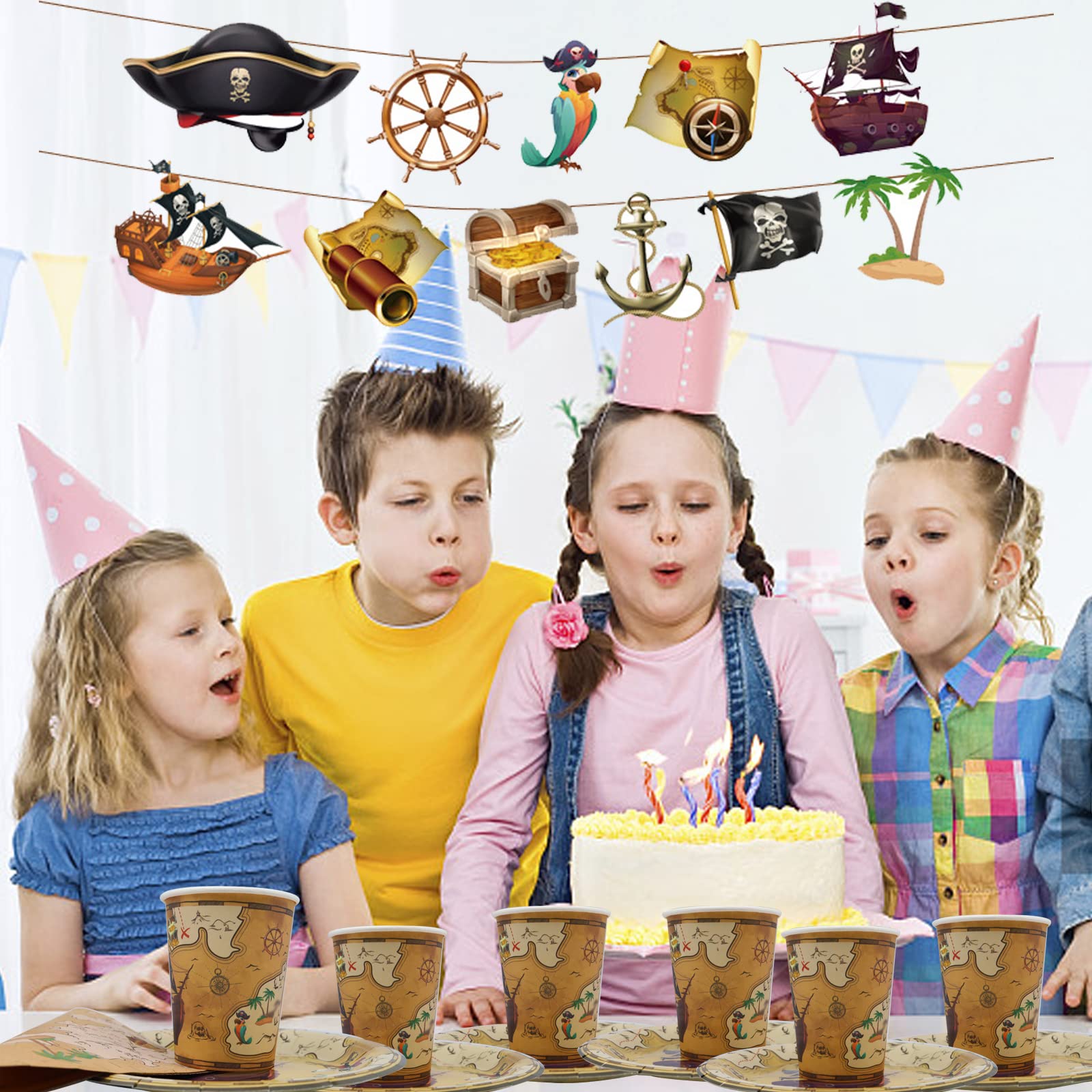 Set Festa Ape - 61 Pezzi | Piatti, Tovaglioli E Tovaglia | Tema Api Per Compleanni Bambini - Foto 10