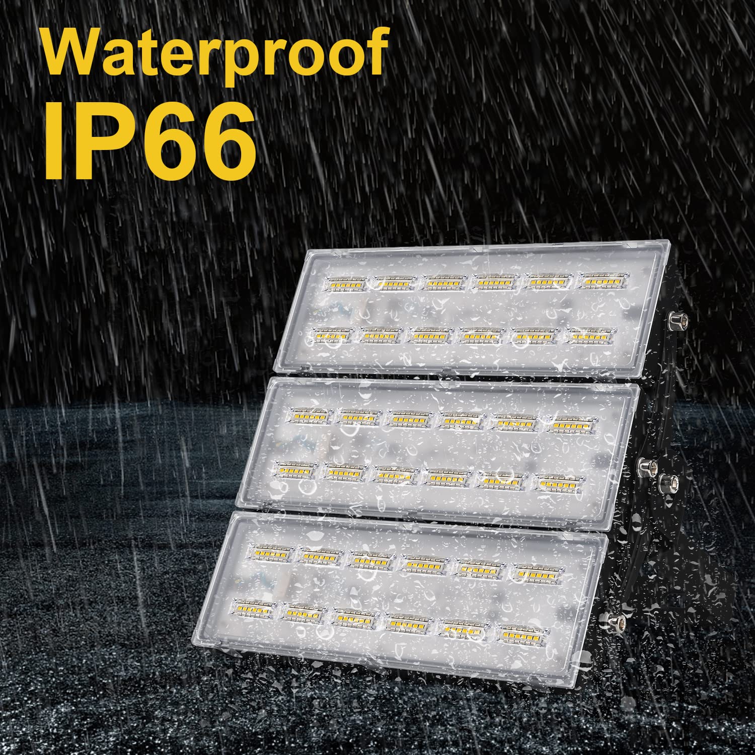 WERISE 300W LED Flood Light Outdoor, 33480lm 6000K Super Bright Yard Security Lights IP66 Waterproof Outdoor Work Lights, Adjustable Heads, Great for Garden,Yard, Parking Lot