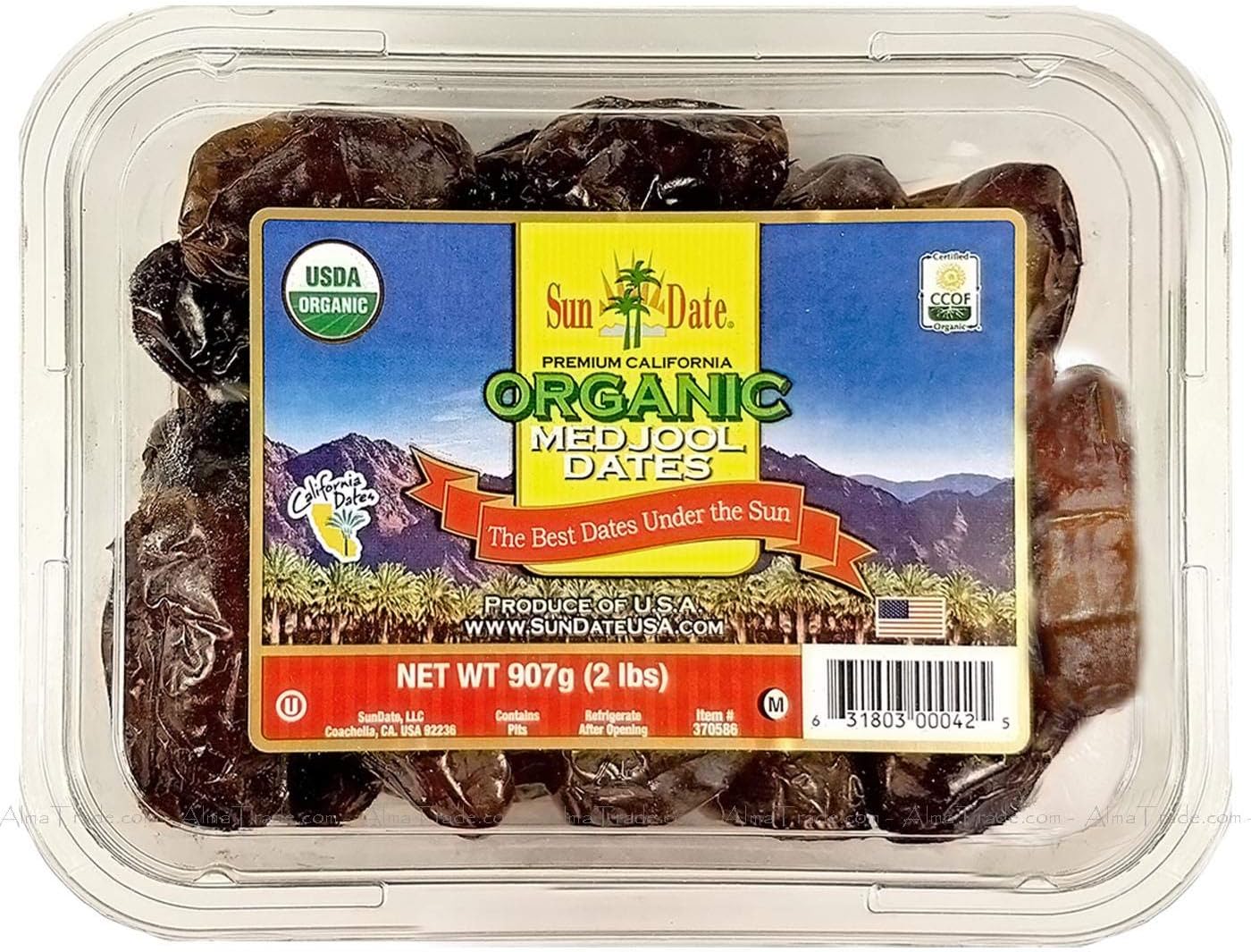 Organic California Medjool Dates, 2 lbs, (907g)
