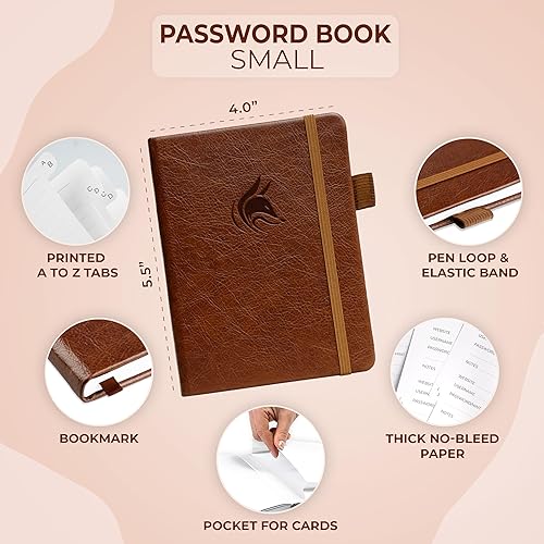 Miniatura 128 de Clever Fox - Libreta de contraseñas con pestañas alfabéticas, organizador de direcciones de Internet, tamaño pequeño de bolsillo, para inicios de