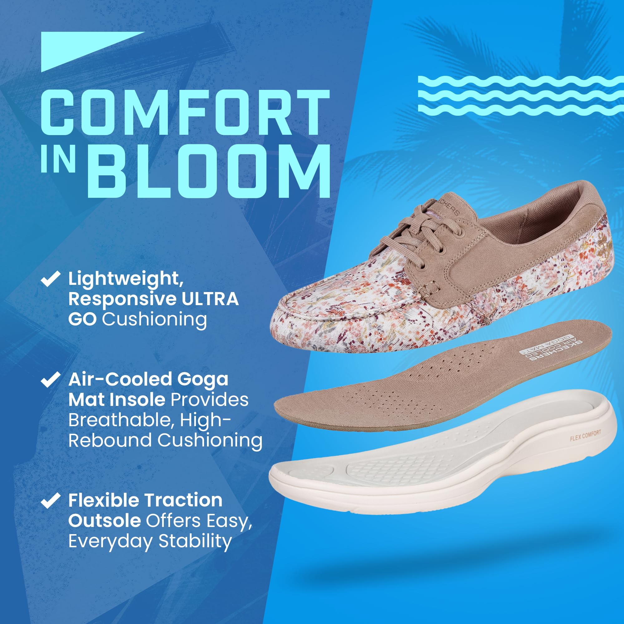 Skechers Damen On-The-go Flex Radiant Floral Boat ShoeBootsschuh