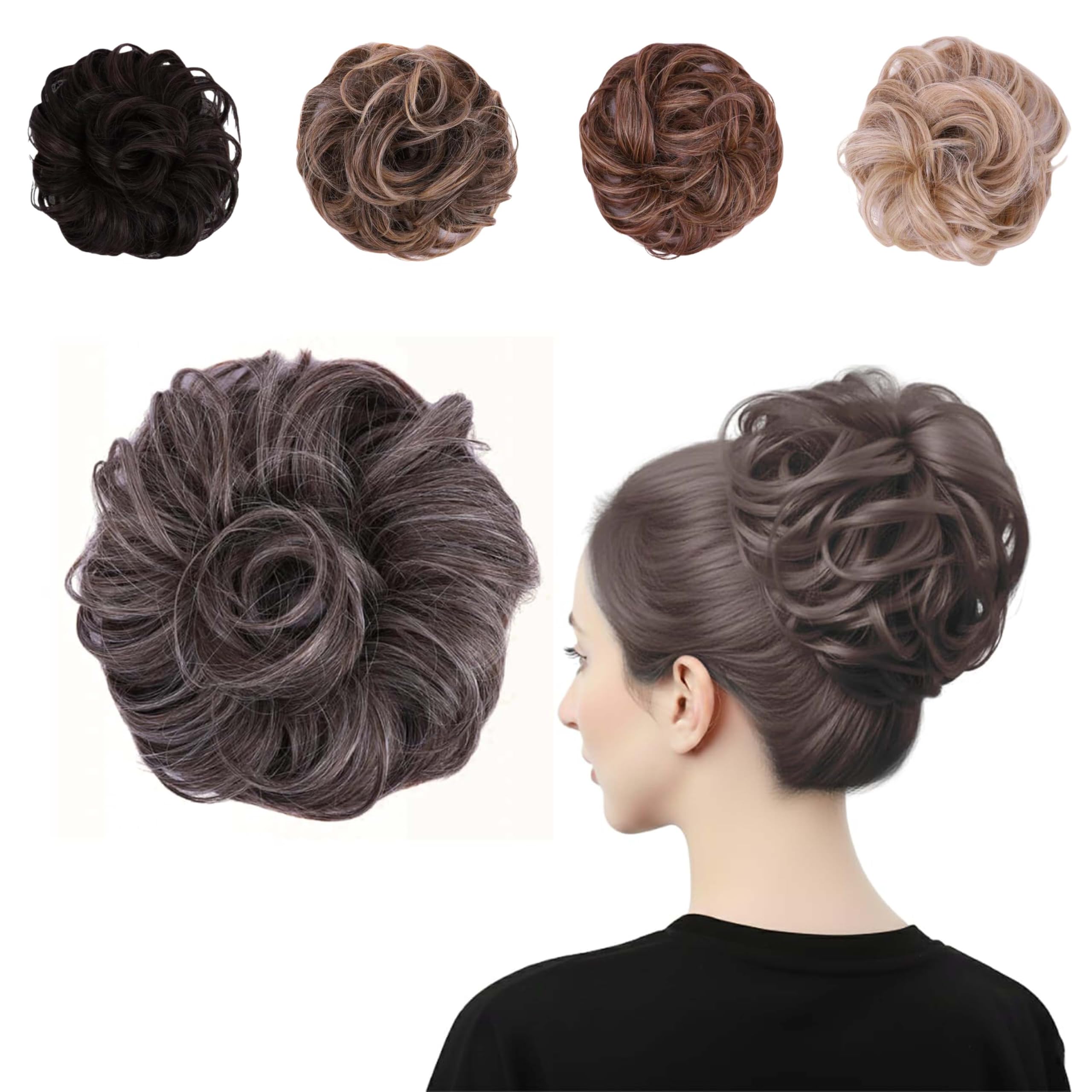 Amazon.com : Juvabun Messy Bun 2.0 Brownish Gray Hair Bun