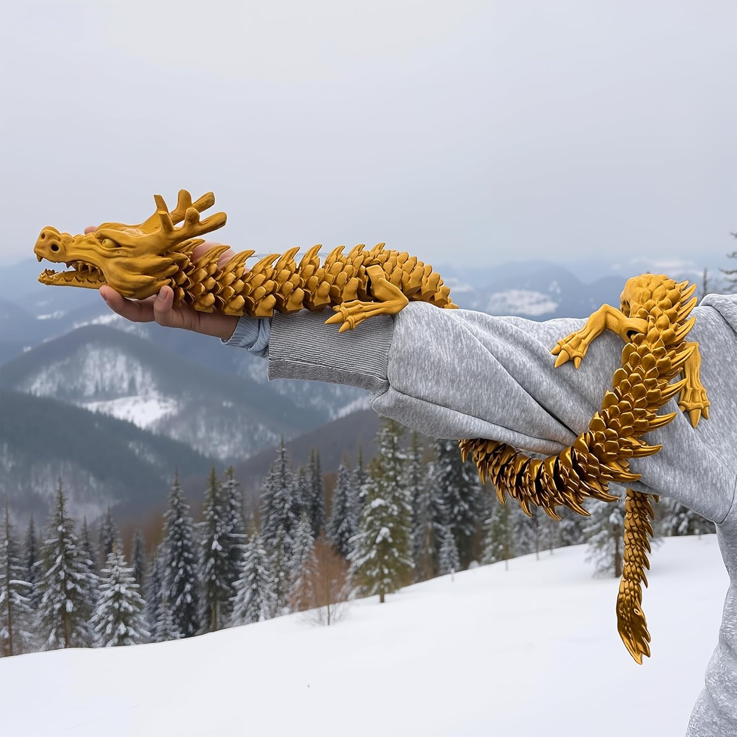 51 Inch Large 3D Printed Dragon Model, Fantasy Creature Collectible Adults