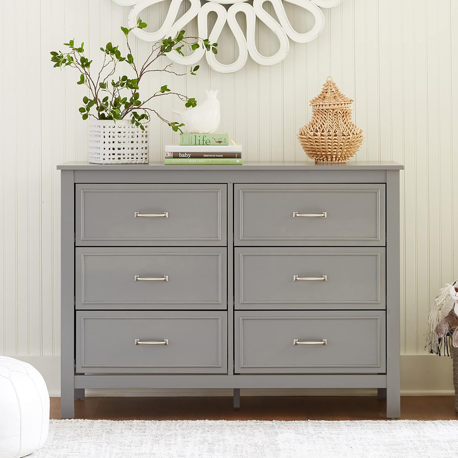 DaVinci Charlie 6-Drawer Double Dresser in Grey : Home & Kitchen