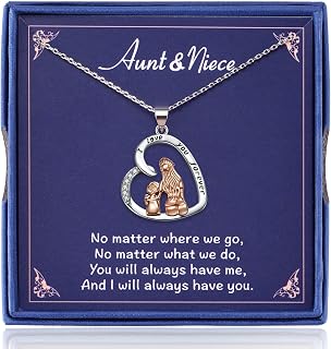 Mother Daughter Heart Necklace Gifts I Love You Forever Mother's Day Birthday Back to School Jewelry Present for Women Girls