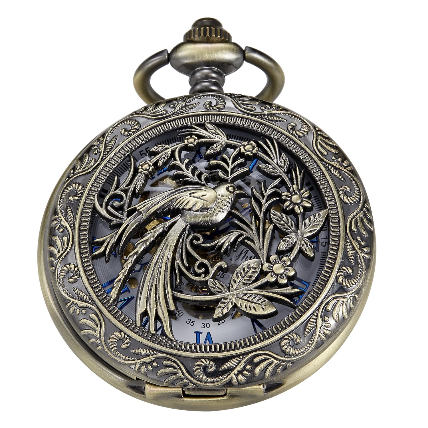 Reloj de bolsillo de dial digital romano Tiong con movimiento mecánico tradicional 8