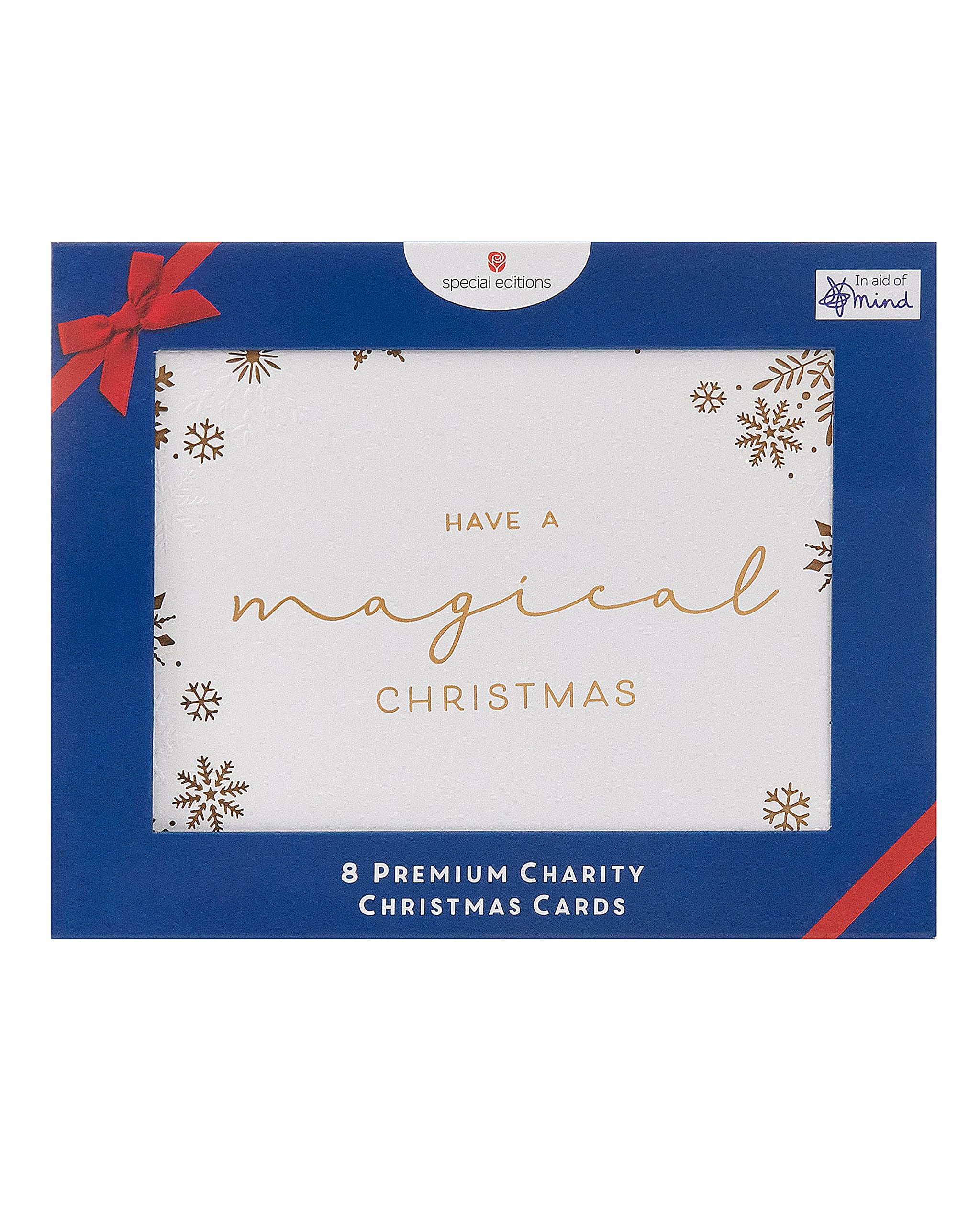 UK Greetings - Box of 8 Gold Foiled Snowflake Mind Charity Christmas Cards Luxury Quality 557003, 200 x 150mm - Image 3