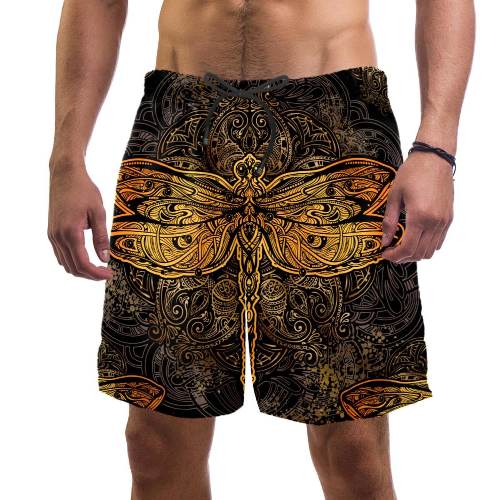 Short de bain homme séchage rapide libellule rétro pour plage - 6