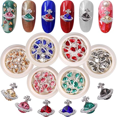 60-Piece Planet Nail Charms Celestial Nail Art Oasis