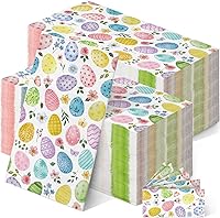 Vista 10 de 200 servilletas de papel de Pascua a granel He Is Risen, servilletas desechables de lirio de primavera morado, conejo de Pascua, huevo de Pascua