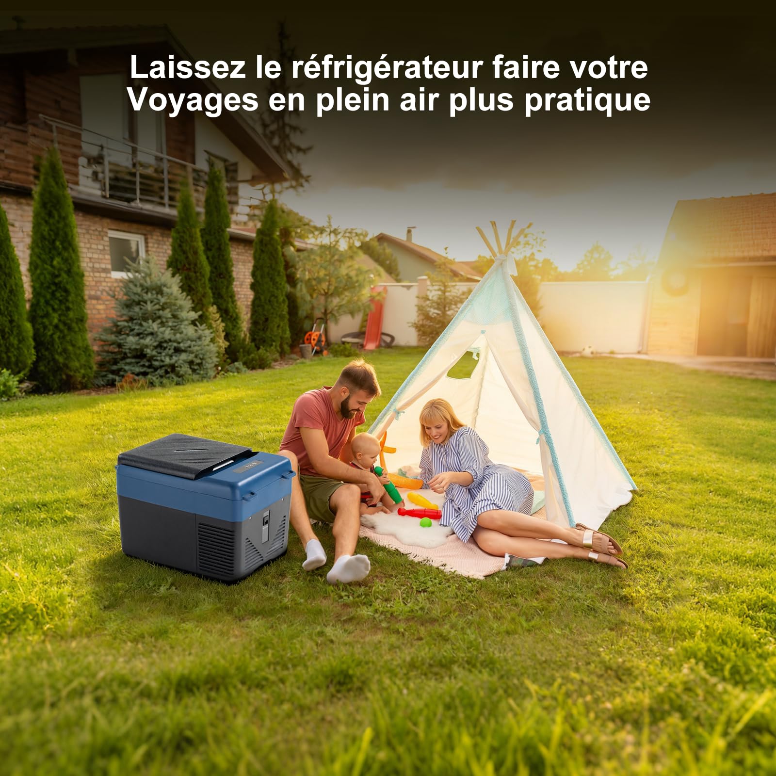 KI12 12L Glacière Electrique Voiture, Portable à Compression Réfrigérateur de Voiture,12/24V Mini Frigo pour Maison, pour dortoir, Camping ou Pique-Nique en Plein Air, 20 à 20℃