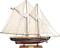 Vista 8 de SAILINGSTORY Velero de madera Modelo Barco Bluenose 1/110 escala réplica goleta velero decoración pequeña