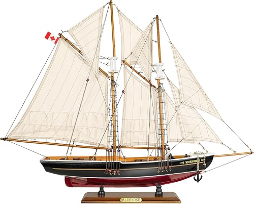 Miniatura 8 de SAILINGSTORY Velero de madera Modelo Barco Bluenose 1/110 escala réplica goleta velero decoración pequeña