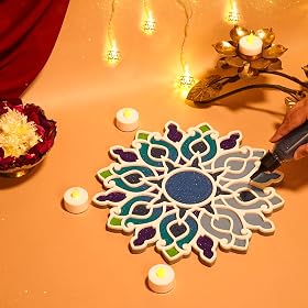 Island Rangoli 11'' Chakra Design for Diwali décor | Festive décor | Floor Art | Floating Rangoli | (11 inches)