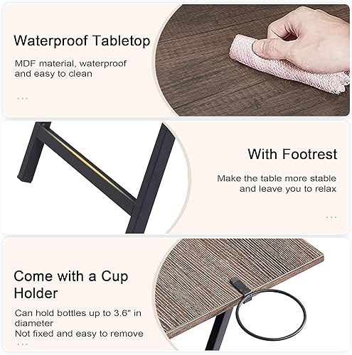Miniatura 6 de VECELO Bandeja de TV para comer, juego de 2, mesa portátil para cenaaperitivos con portavasos para sofá, sala de estar y espacio pequeño, 14.17