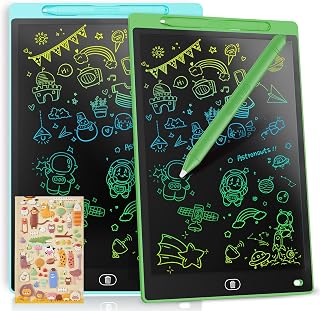 [2 Pack] Genialba LCD Writing Tablet 8.5-Inch Colorful Doodle Board, Toddler Learning Educational Toys Gifts for 3-8 Years Old Girls and Boys, Electronic Drawing Pad for Kids (Blue&Green)