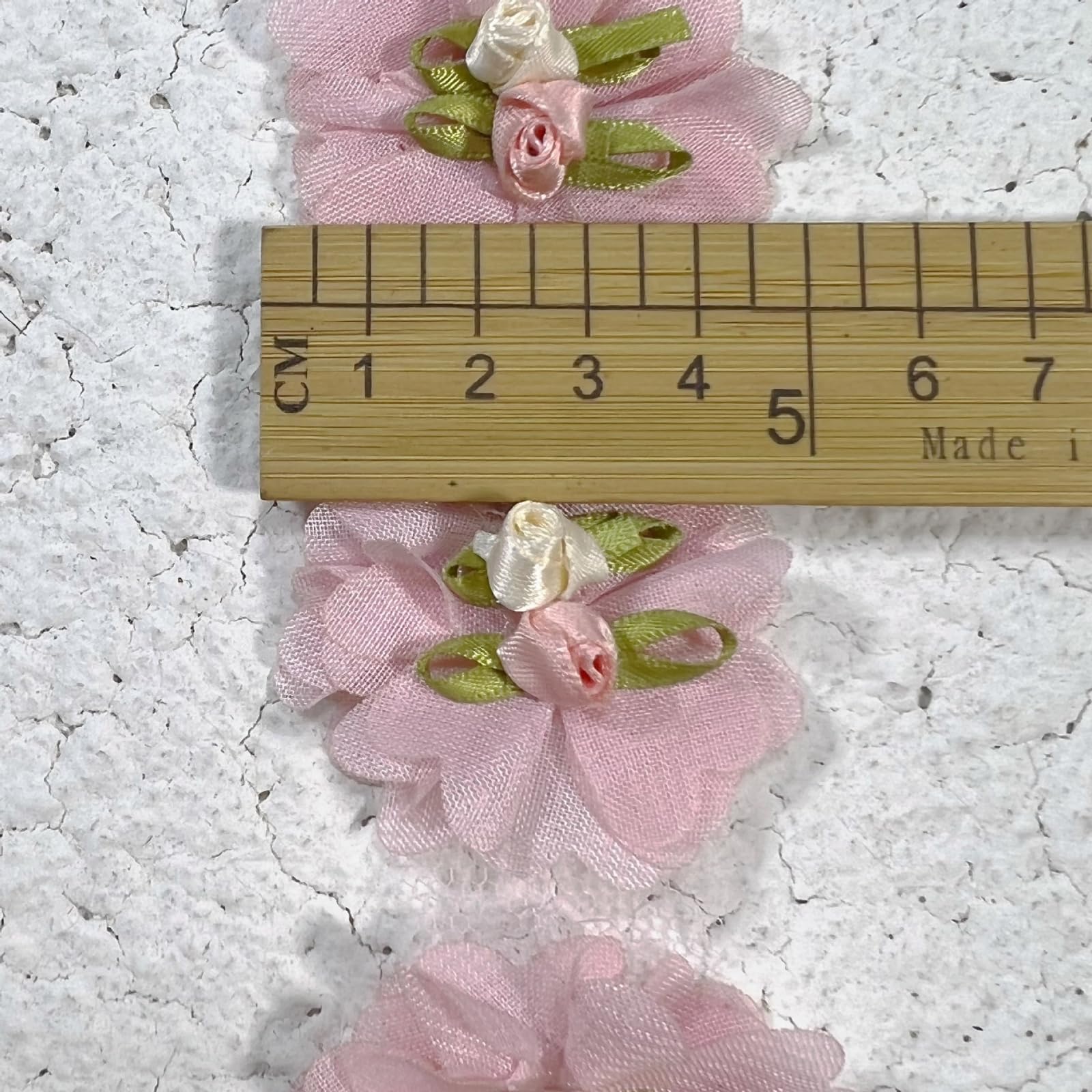 200/1000 sztuk 5 cm szerokości, marszczone kwiaty, 5 kolorów, taśma kwiatowa 3D, taśma ozdobna, do samodzielnego szycia, rzemiosła, ozdoby do włosów, na wesele, dekoracja odzieży (5 kolorów)