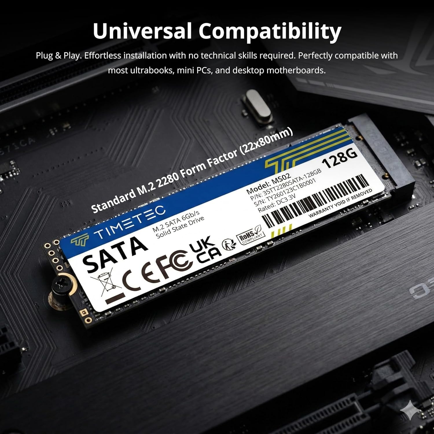 Timetec 128GBx2 (2 Pack) SSD 3D NAND SATA III 6Gb/s M.2 2280 NGFF Read Speed Up to 550MB/s SLC Cache Performance Boost Internal Solid State Drive for PC Computer Laptop and Desktop