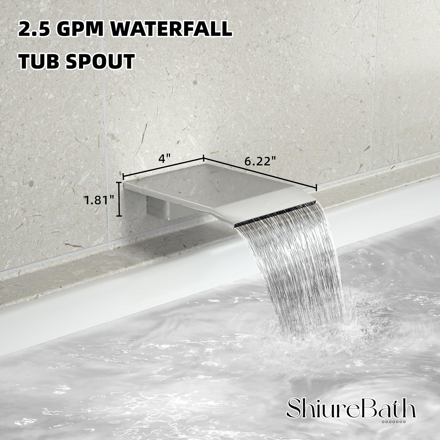 10 Inch Shower Faucet Set with Tub Spout Wall Mounted Shower System for Bathroom with High Pressure 10 Inch Rain Shower head and Handheld Shower Head Set, Polished Chrome