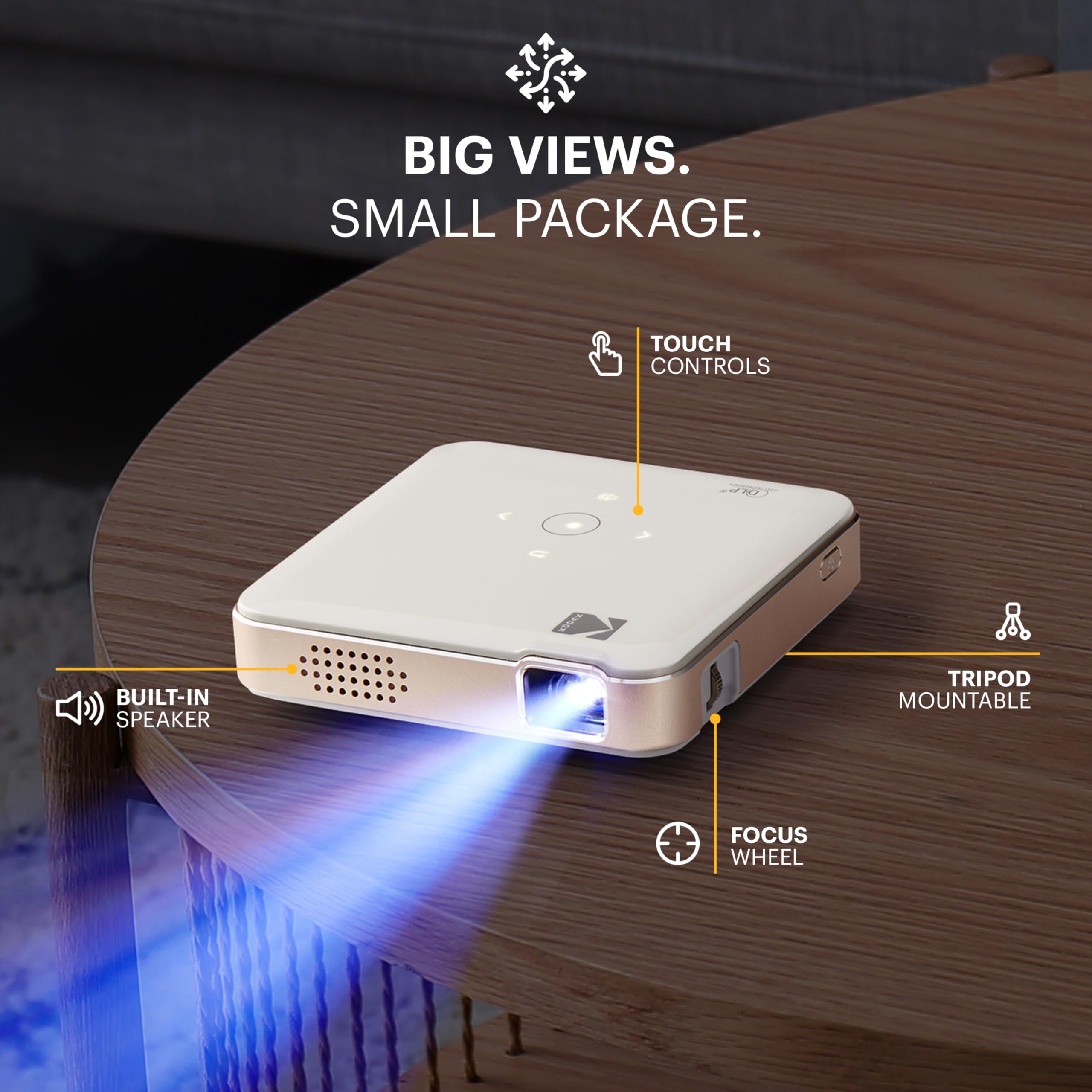 Kodak Luma 150 Wireless Mini Pico Projector – DLP, Supports 1080p