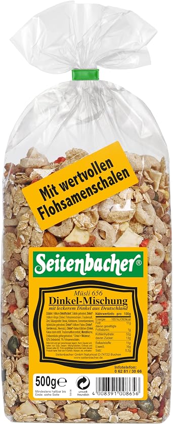 Seitenbacher M sli 100% Spelt I whole grain I wheat free I no added sugar 1 x 500 g