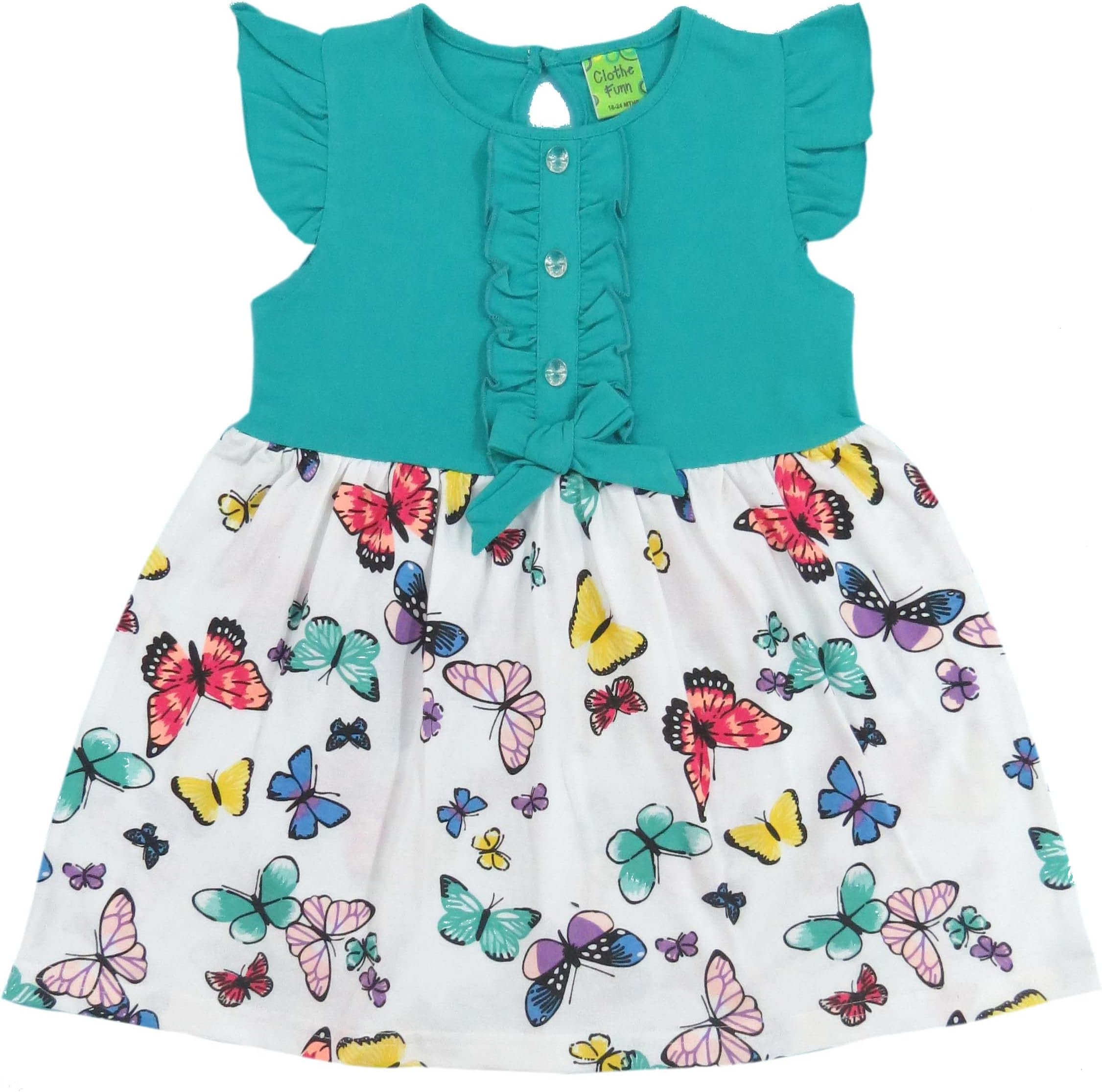 Clothe Funn Baby-Girl's Cotton Pinafore Knee-Length Dress